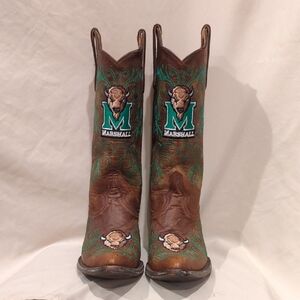 Gameday Marshall "Thundering Hers" Tan Leather Cowboy Boots